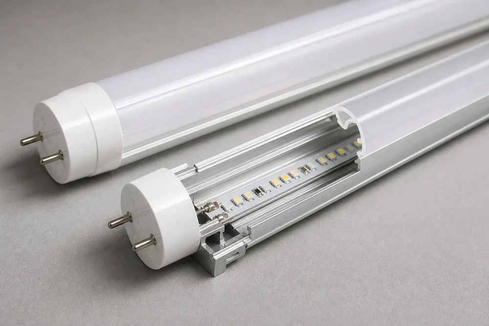 2026 LED T8 PC அவுட்டர் டியூப் மற்றும் OEM மற்றும் பிரைவேட்-லேபிள் டியூப்-லைட் அசெம்பிளிக்கான உள் அலுமினிய வீடுகள்